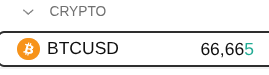 Capture du cours du BTC à 66,665 $