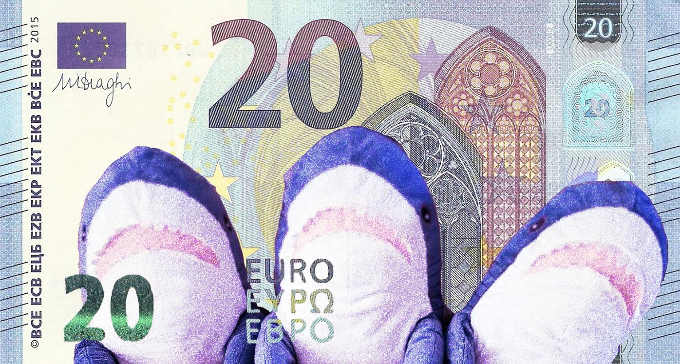 billet de 20 euro avec trois blahja